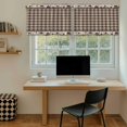 thumbnail image 6 of Brown Checked Tier Curtains 24 Inch Length, Country Barn Star Farmhouse Cafe Short Curtains for Bathroom Over Sink, Small Kitchen Curtain Light Filtering Tiered Drapes 2 Panels 27.5"Wx24"L, 6 of 9