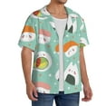 thumbnail image 4 of Balery Kawaii Sushi Men's Casual Button Down Shirt Short Sleeve Textured Summer Cuban Beach Shirts-3X-Large, 4 of 7