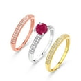thumbnail image 2 of Gem Stone King 2.44 Ct Round Red Ruby 925 Sterling Silver Set of 3 Stacking Ring (Size 5), 2 of 4