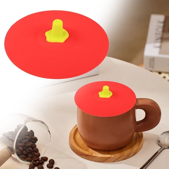 Goowood Creative Life Drink Covers Cup Covers Anti-Dust Mug Topper Coffee Tea Cup Lid Protector for Home Office Kitchen