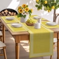 thumbnail image 6 of Placemats Set of 4, Yellow Linen Key Design Place Mats Geometric Back Print Tablemats Washable Placemat Table Decoration for Kitchen Table Dinner Party Home Decor Indoor Outdoor 13x19 Inch, 6 of 9