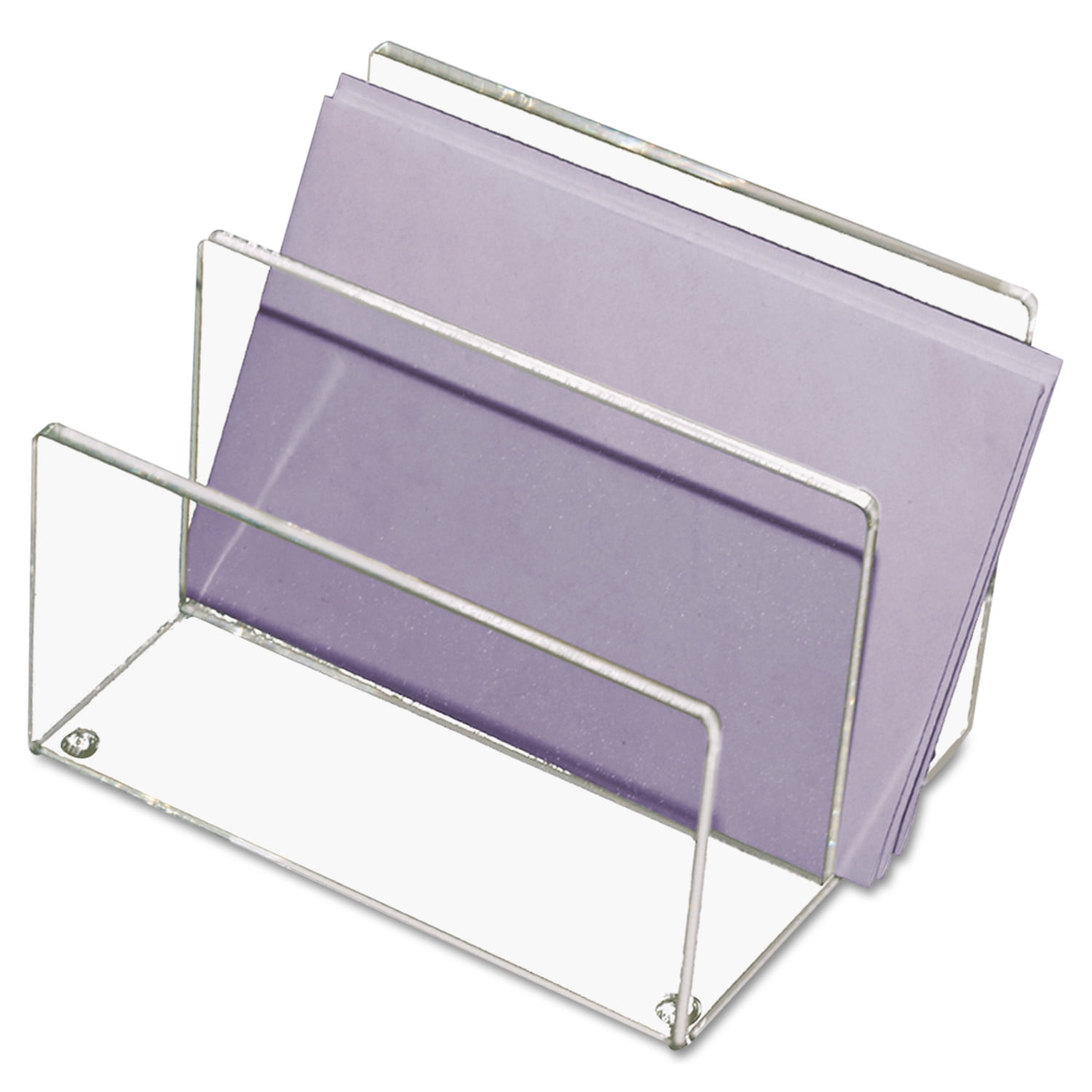 Kantek Clear Acrylic, Mini Standing Paper Organizer Two Sections, 6