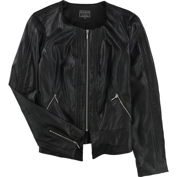 Chaqueta de piel sintética Guess Mae Flirty Negro Grande