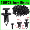 thumbnail image 2 of 120PCS 8mm Bumper Clips Retainer Auto Car Plastic Rivets Fastener Fender Push, 2 of 13
