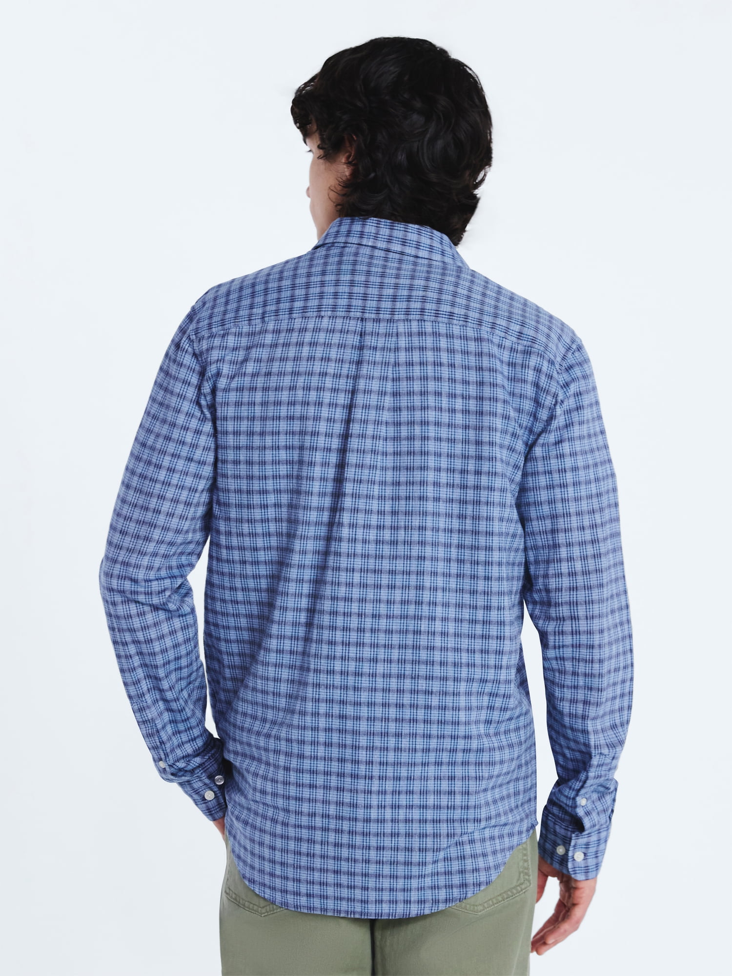 Free Assembly Men’s Linen Blend Shirt with Long Sleeves, Sizes S-3XL