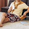 thumbnail image 5 of Pofeuu Snake And Rose Print Men's Soft Woven Elastic Waistband Sleep Pajama Short-Small, 5 of 6