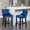 Blue, variant on MIKIBAMA Blue Velvet Upholstered Barstools with Button Tufted Wooden Legs, Set of 2