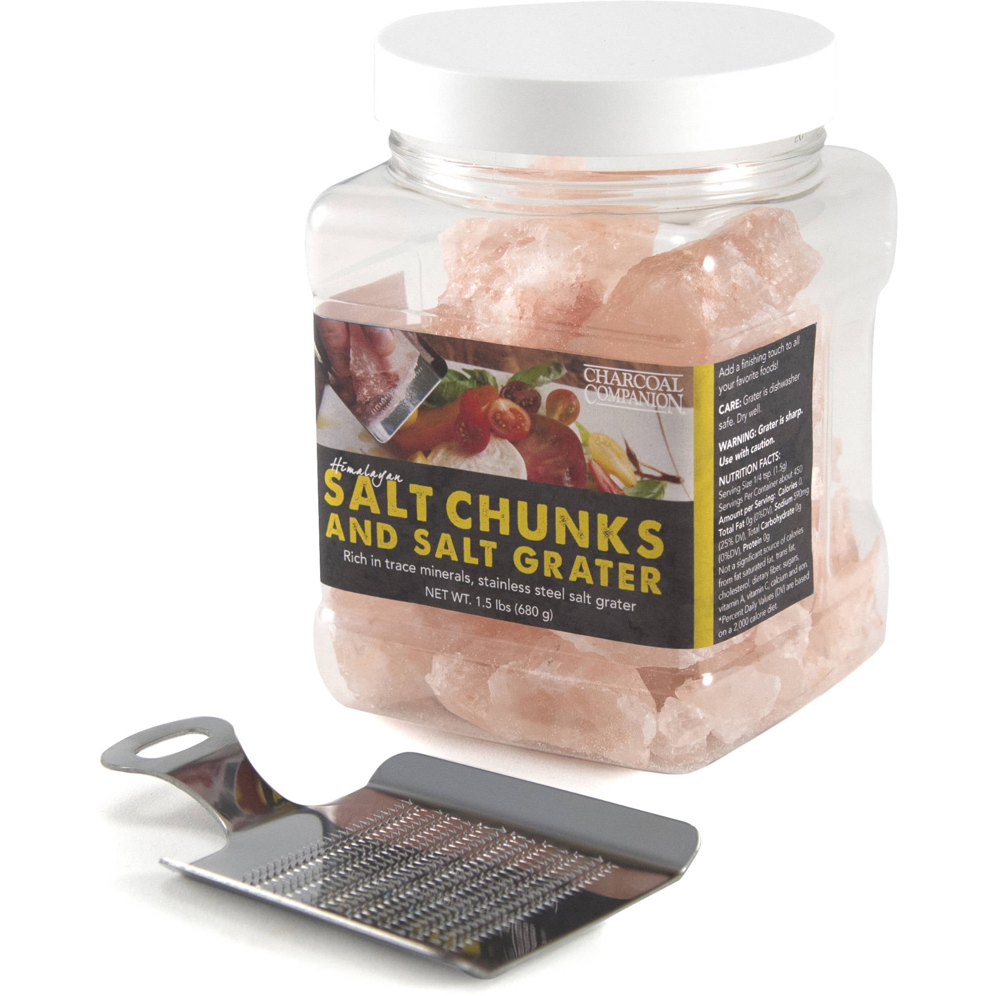 Charcoal Companion Himalayan Salt Chunks, 24 oz with Grater by The Companion Group