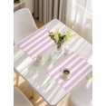 thumbnail image 5 of Pink Stripe Placemats Set of 8, Modern Simple Geometric White Striped Placemats for Dining Table, Place Mats for Kitchen Tabletop, Waterproof Wipeable Dining Table Mats Set, 5 of 9