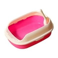 thumbnail image 1 of Bac à Litière pour Chat à Bords Hauts Durable Rose, 1 of 8