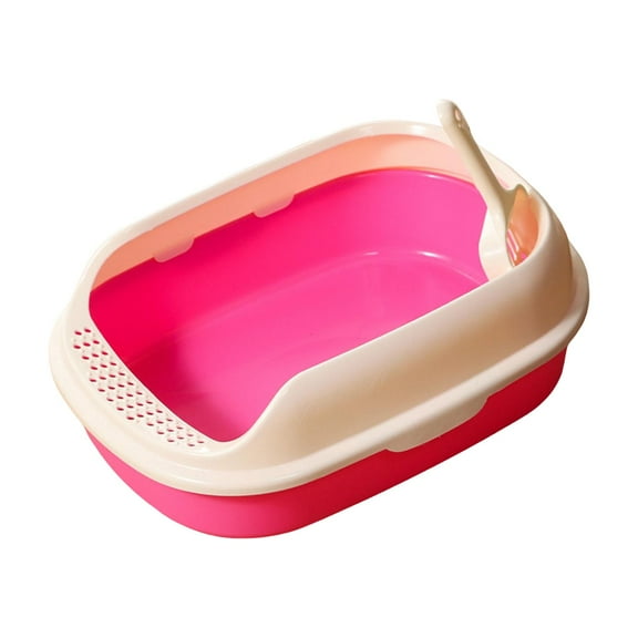 Cat Kitten Toilet Pet Litter Tray Bedpan Cat Litter Container Pink