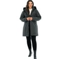 thumbnail image 2 of SAYFUT Long Puffer Hooded Coat for Womens Winter Plus Size, Button Zipper Up Puffer Down Jackets Coats Outwear with Faux Fur Collar Trim, 2 of 8