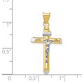 thumbnail image 2 of 14k Yellow and White Gold Two-tone & Rhodium INRI Crucifix Pendant Length 34mm, 2 of 2