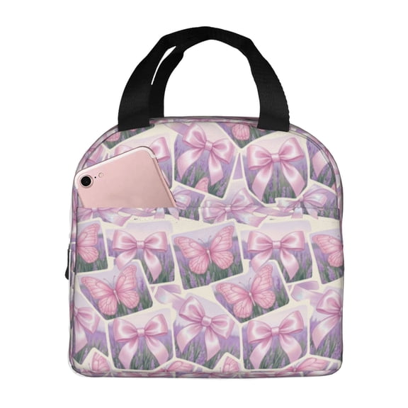 Butterfly Lunch Bag Reusable Insulated Lunch Bag For Women Men Waterproof Tote Lunch Box Thermal Cooler Lunch Tote Bag For Work Office Travel Picnic