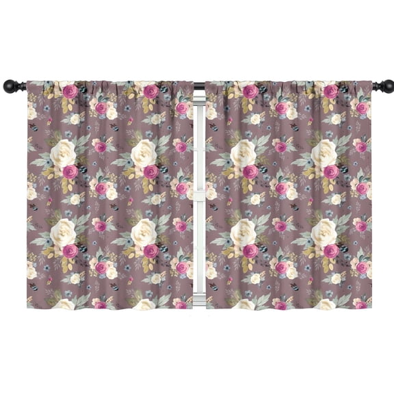 Blackout Kids Curtains,Pioneer Flower Floral Print Pattern Childrens Insulated Curtains Set Of 2,Bedroom Essentials,Toddler Room Decor 42"x54"