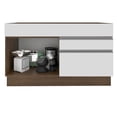 thumbnail image 3 of Mueble de Cocina Para Tarja Madesa Glamy 120 cm 1 Puerta y 2 Cajones (Sin Tablero ni Tarja) Marrón/Blanco, 3 of 5