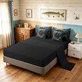 thumbnail image 4 of Manfei Grizzly Bear Twin Bedding, Vintage Farmhouse Animal Bedding Comforter Set, Black Gray, Black Reversible, 7pcs, 4 of 5