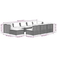 thumbnail image 4 of vidaXL 10 Piece Garden Lounge Set with Cushions Grey Poly Rattan, 4 of 5