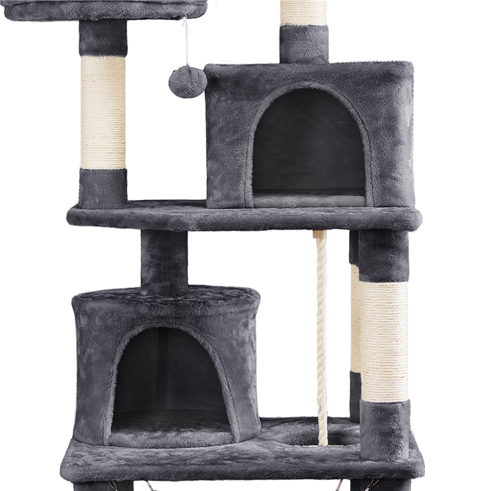 Alden Design 62in Double Condo Cat Tree and Scratching Post Tower photo 2