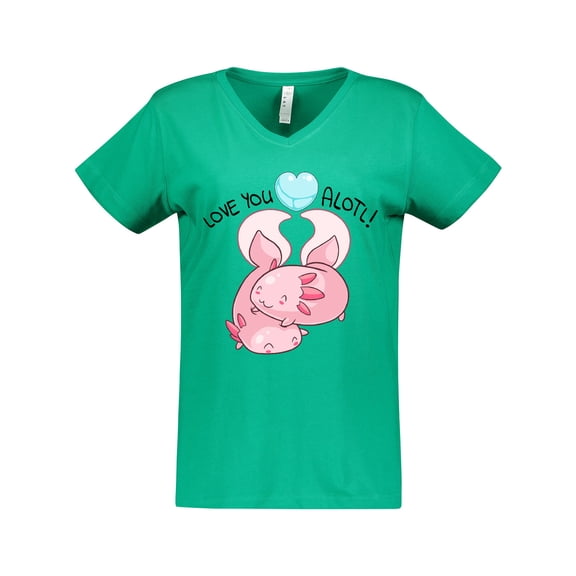 Inktastic Love You Alotl Cute Axolotl Valentines Women's V-Neck T-Shirt