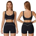thumbnail image 2 of IDOPIP Womens Workout Sets Color Block Compression Sports Bra Matching High Waist Tummy Control Butt-Lifting Shorts 2 Piece Gym Yoga Pilates Running Outfits, 2 of 8