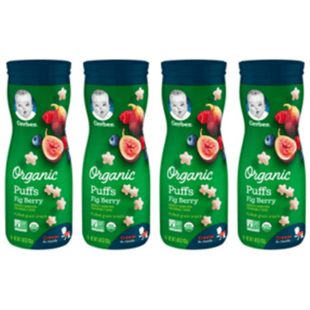 (4 pack) (4 Pack) Gerber Organic Puffs, Fig Berry, 1.48 oz