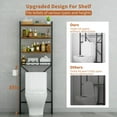 thumbnail image 3 of Capri Over The Toilet Storage Shelf, 4-Tier Freestanding Bathroom Organizers and Storage, above Toilet Space Saver Rack with Adjustable Shelves, Toilet Paper Holder and 9-Hooks, Rustic Brown, 3 of 11