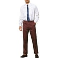 thumbnail image 2 of INSPIRE CHIC Men's Pants Houndstooth Checked Slim Fit Zipper Closure Dress Pants 38 Red Black, 2 of 4