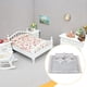 thumbnail image 5 of Juego de ropa de cama de simulación para casa de muñecas en miniatura de 1/12, sábana de tela, almohada y edredón. Verde Blanco, 5 of 9