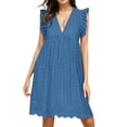 thumbnail image 1 of Ketyyh-chn99 Robe Maxi Grande Taille Robe Maxi Robe Droite Unie pour Vacances Robe de Plage à Enfiler Bleu Foncé,L, 1 of 4
