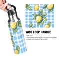 thumbnail image 4 of Yayeee 33oz Insulated Water Bottle Double Wall Stainless Steel with Flip Straw Lid, Cartoon Plaid Lemon, 4 of 7