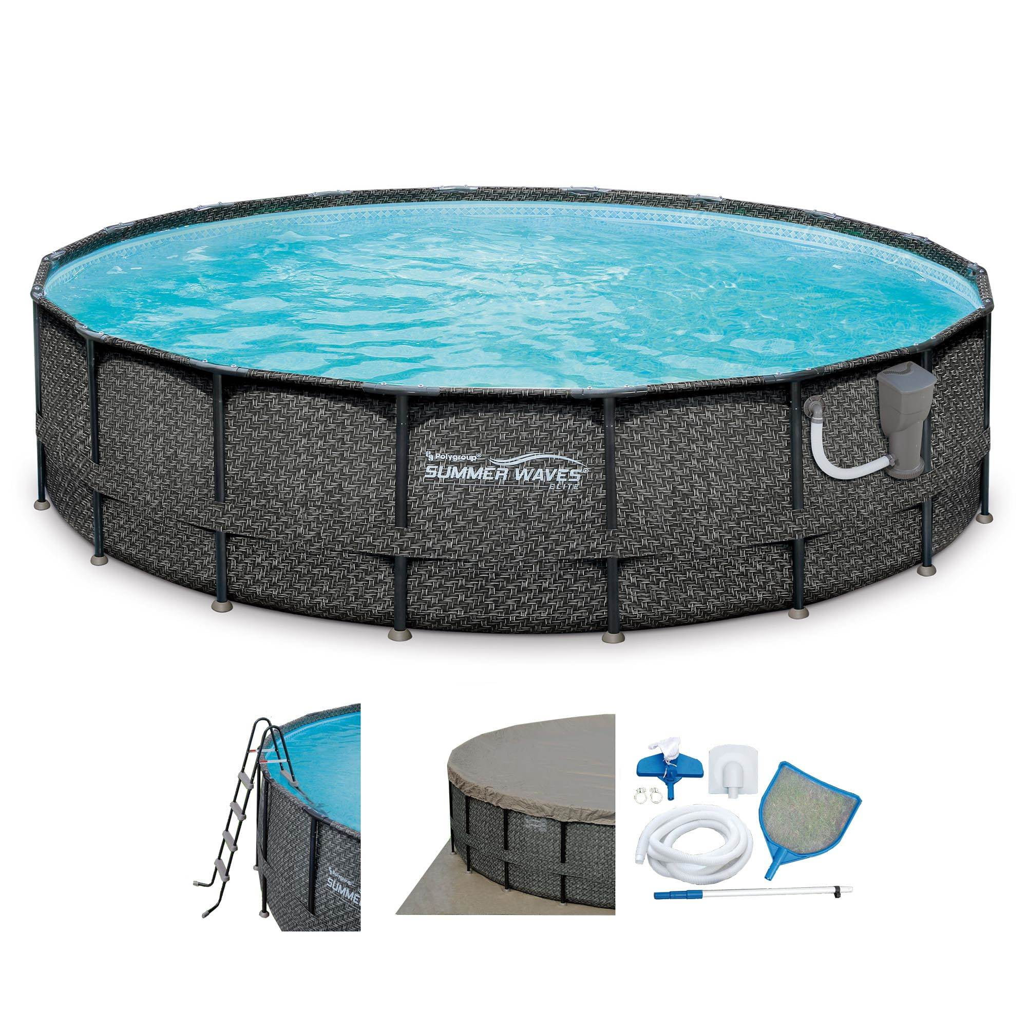 Summer Waves Elite 18ft X 48in Above Ground Frame Swimming Pool Set W 