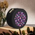 thumbnail image 6 of Yiaed cartoon Skull rainbow space Print Travel Jewelry Case Bridesmaid Gift Boxes Jewelry Travel Organizer Small Round Jewelry Box Mini Storage-Black, 6 of 7