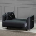 thumbnail image 4 of Ottomanson 61" Convertible Loveseat Sleeper with Storage, Modern Microfiber Sofa for Small Spaces, Gray, 4 of 5
