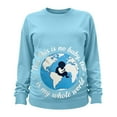 thumbnail image 2 of Long Sleeve Maternity Shirts for Women Crew Neck Pregnancy Tops Novelty Graphic Side Ruch Pullover, 2 of 6