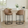 thumbnail image 2 of CHITA Upholstered Swivel Counter Bar Stool with Metal Frame and Arched Back, 2 of 8