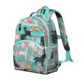 thumbnail image 2 of Puppy print backpack with floral accents, spacious backpack, durable backpack for students or gifting, 2 of 6