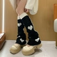 thumbnail image 5 of PIKADINGNIS Leg Warmers for Women Cute Y2k Japanese Girls Kawaii Anime Lovers Punk Heart Cotton Knitted Double-sided Knee-high, 5 of 7