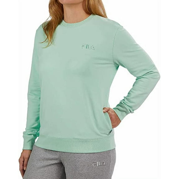 Fila Womens Midweight French Terry Crewneck Long Sleeve Sweatshirt Size: XS, Color: Mist Green
