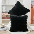 thumbnail image 2 of Home Soft Things Bubble Textured Faux Fur Pillow Covers, Set of 2, 20"x20", Black, 2 of 8