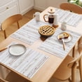 thumbnail image 5 of White Wood Grain Placemats Set of 6 Country Farmhouse Wooden Plank Place Mats Indoor Wipeable Table Mats Washable Cloth Dining Table Placemats for Kitchen Holiday Party Home Decor 13x19 Inch, 5 of 9