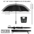 thumbnail image 3 of Third Floor Umbrellas - Black 68 Inch Automatic Open Golf Umbrella - Extra Large Vented Windproof Waterproof Sturdy Double Canopy, 3 of 3