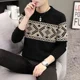 thumbnail image 4 of Suéter de punto de manga larga con forro polar cálido, ropa popular coreana, jerséis para hombre, estilo Harajuku, otoño e invierno, reseñas, suéter de punto para hombre, 4 of 4