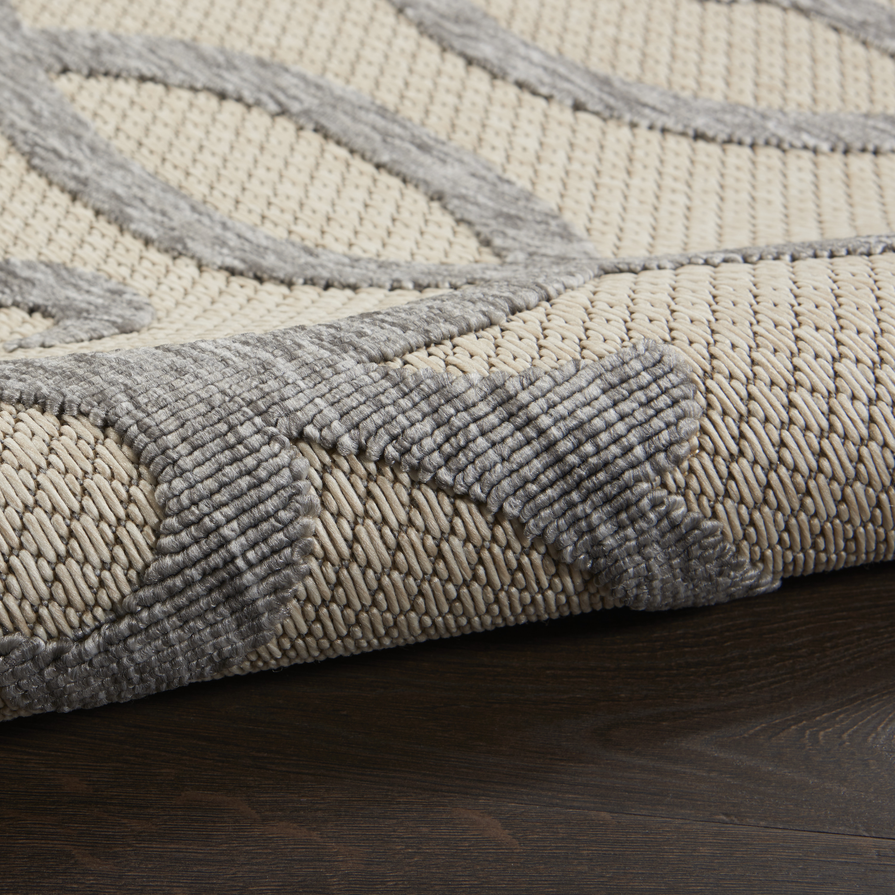 Nourison Palamos Indoor/outdoor Casual Contemporary Cream Grey Area Rug