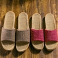 thumbnail image 2 of Nvzi Pantuflas de tatami de lino antideslizantes para interiores, sandalias con punta abierta (talla 40-41, azul), 2 of 5