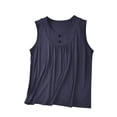 thumbnail image 1 of Timegard Débardeur pour Femmes Été Col Rond Froncé Confortable Pyjama Sans Manches, 1 of 7