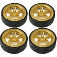 thumbnail image 3 of 1/10 Racing RC Car Wheel Plastic Wheel Hub with Grooved Rubber RC Car Spare AccessoryGold, 3 of 6