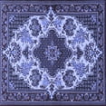 thumbnail image 1 of Ahgly Company Indoor Square Medallion Blue Traditional Area Rugs, 5' Square, 1 of 4