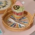 thumbnail image 4 of Bandeja decorativa de ratán Soledad Bandeja de té boho organizadora 22x3cm, 4 of 10