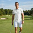 thumbnail image 6 of Hearthz Men Polo Shirts White Quick Dry Short Sleeve Shirts for Men Moisture Wicking Athletic Workout Golf Polo Shirts for Men, 6 of 7